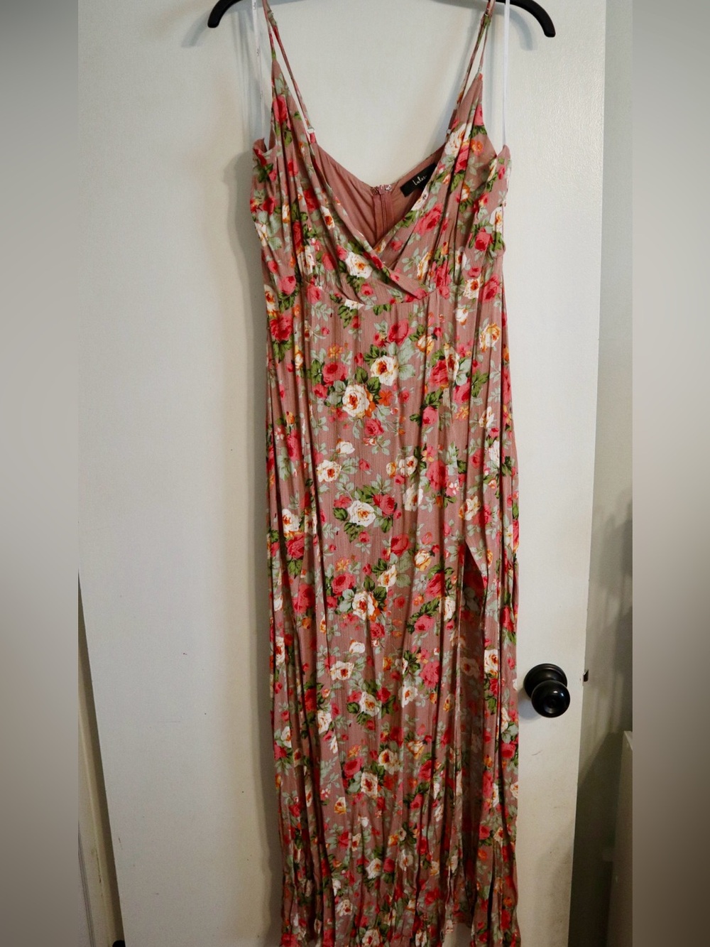 Lulu's Dusty Rose Floral Slip Maxi Dress